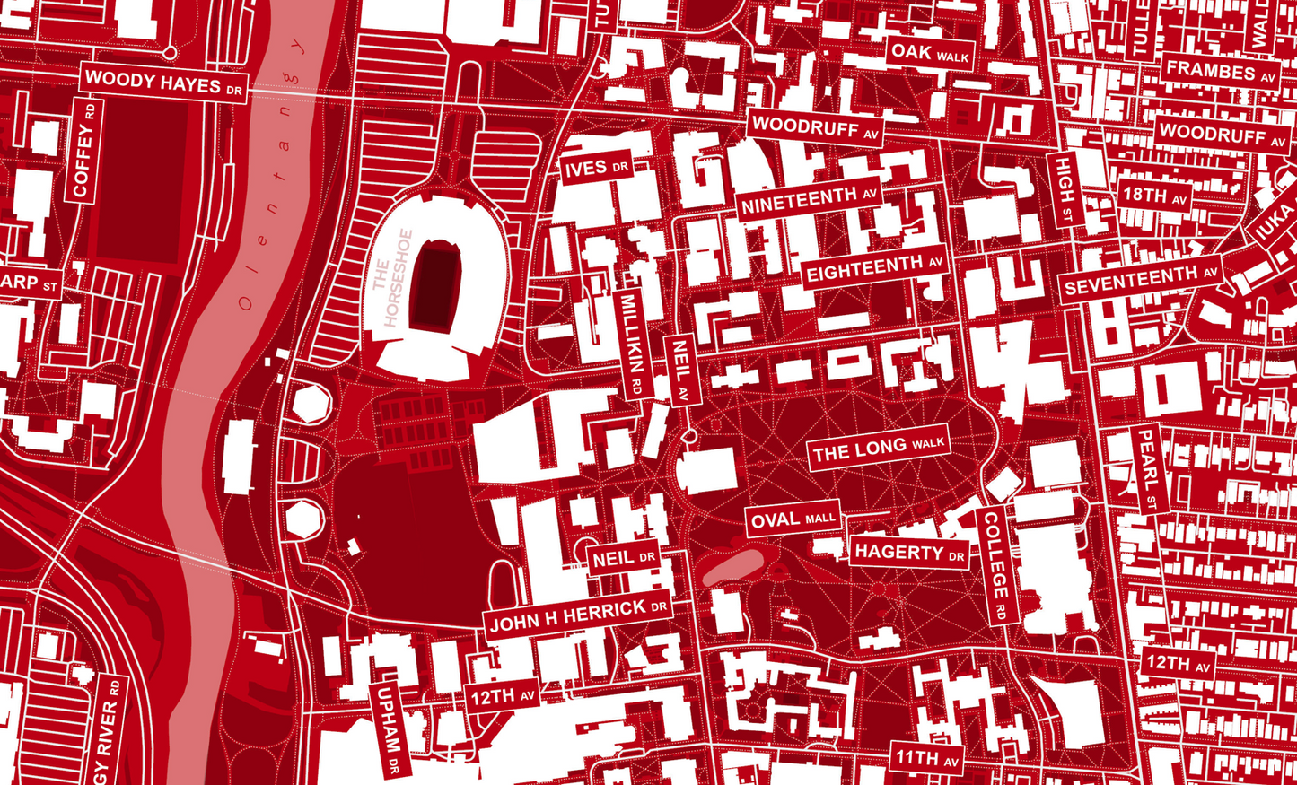 Freshmen Series: Ohio State University Campus Map (24×36)